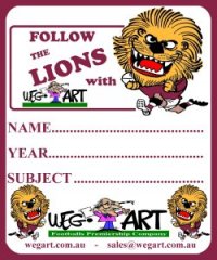 6 x LIONS SCHOOL BOOK STICKERS FREE POSTAGE